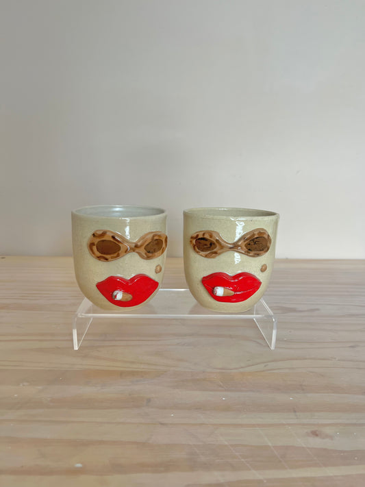 Red lip make up brush holder- Mal Collection